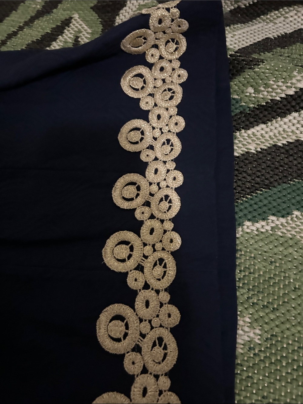 Lilly Pulitzer Navy Shift Dress with Cream Crochet Trim - Picture 14 of 16